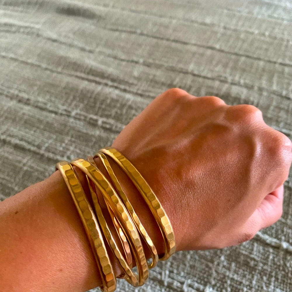 David Smallcombe Hammered Cuff Gold Bracelets $540